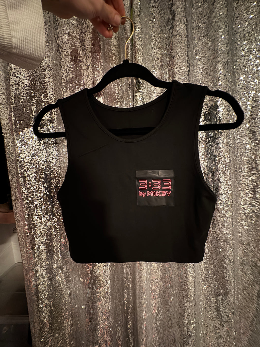 333 logo sleeveless crop top