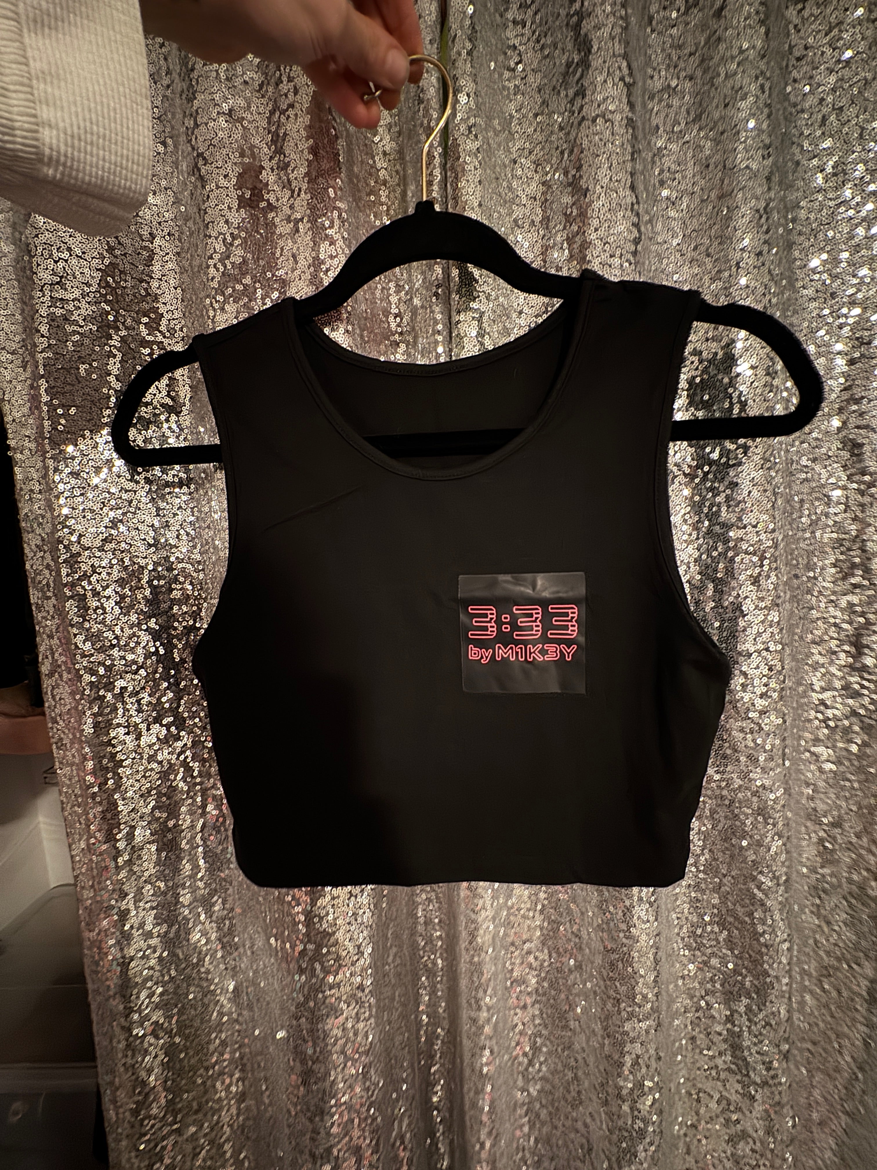 333 logo sleeveless crop top