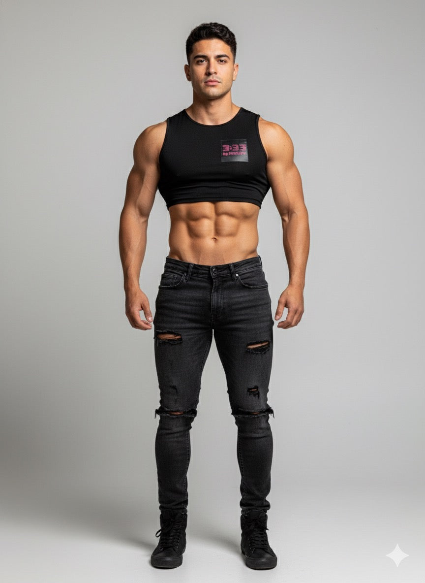 333 logo sleeveless crop top