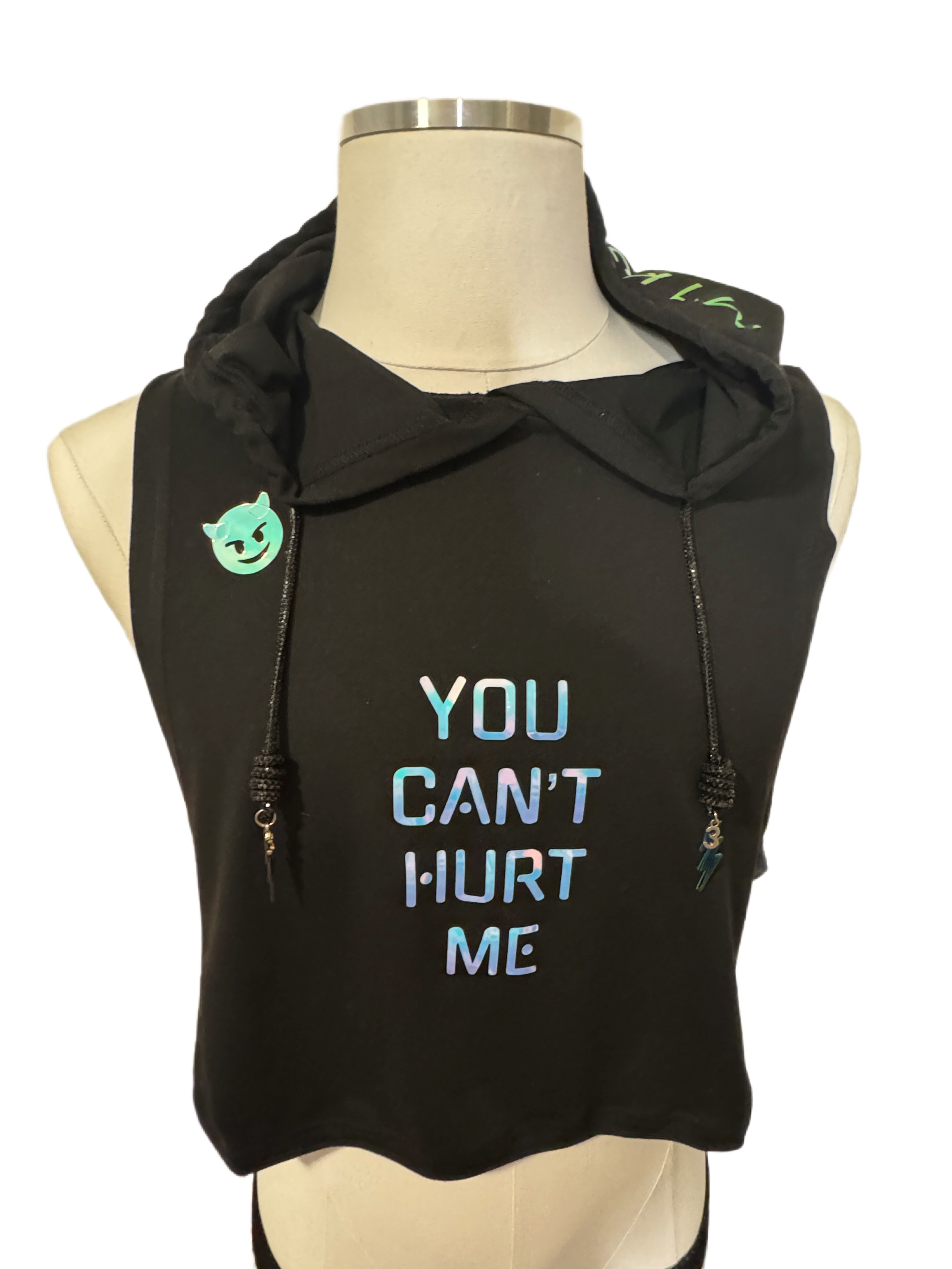 ‘you can’t hurt me’ crop hoodie