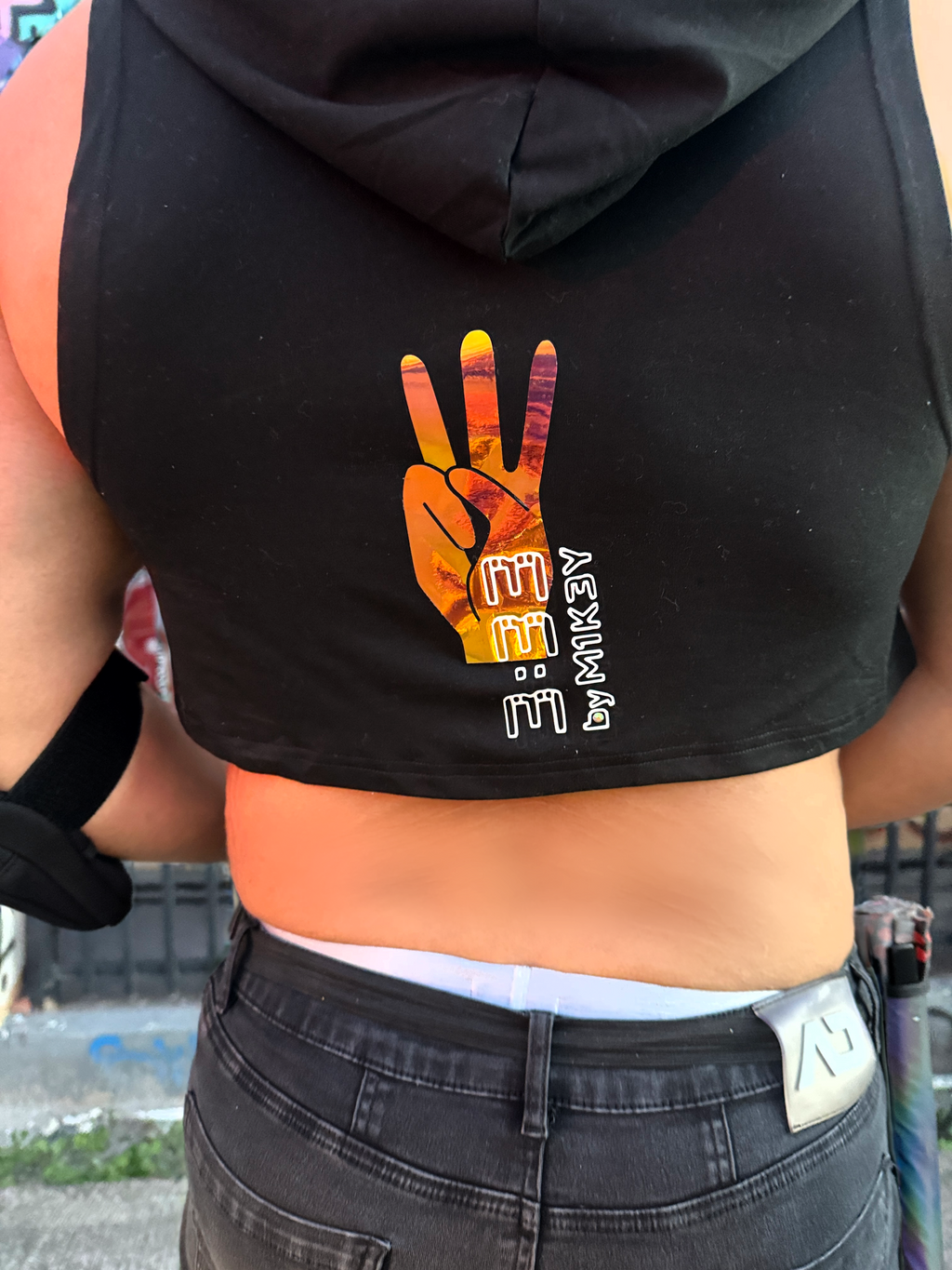 ‘you can’t hurt me’ crop hoodie