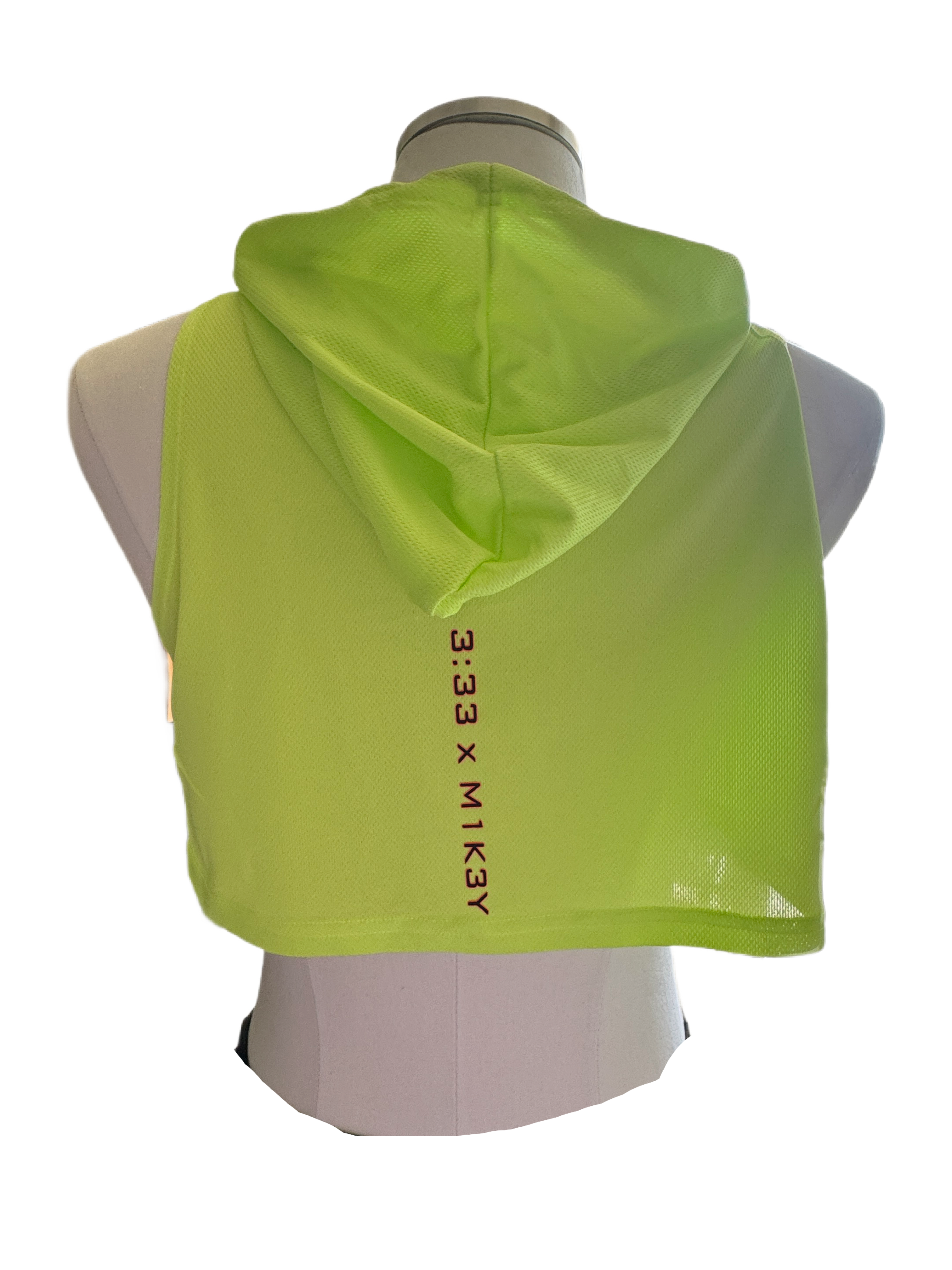 ‘seggsy day’ neon green crop hoodie image 1