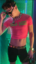 gagged pink crop top image 0