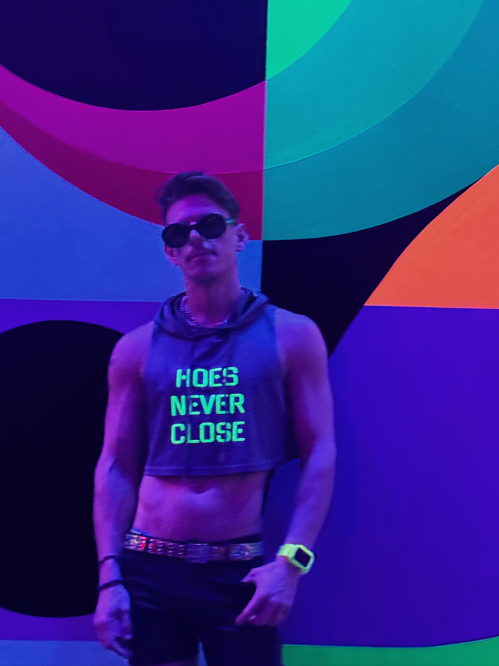 hoes never close crop hoodie image 2